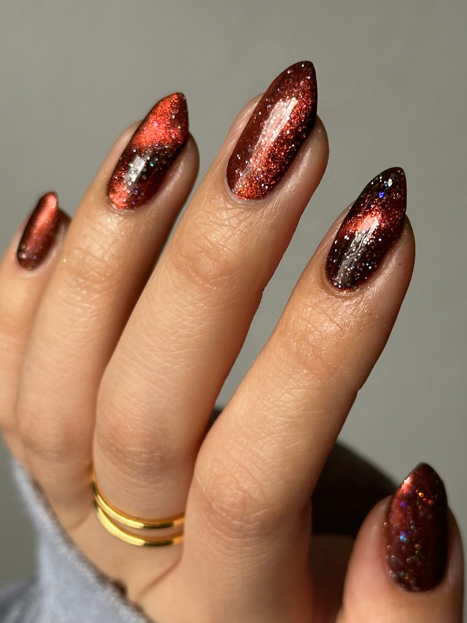 Rooster - Black Magnetic Nail Polish - Red Orange Magnetic Nail Polish - Chinese Zodiac Collection - Dam Nail Polish