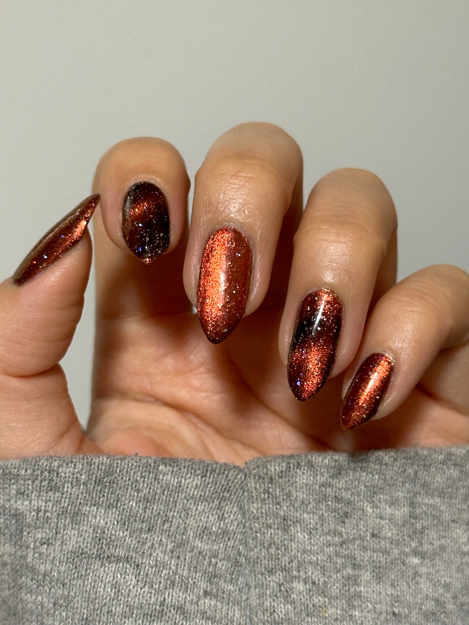 Rooster - Black Magnetic Nail Polish - Red Orange Magnetic Nail Polish - Chinese Zodiac Collection - Dam Nail Polish