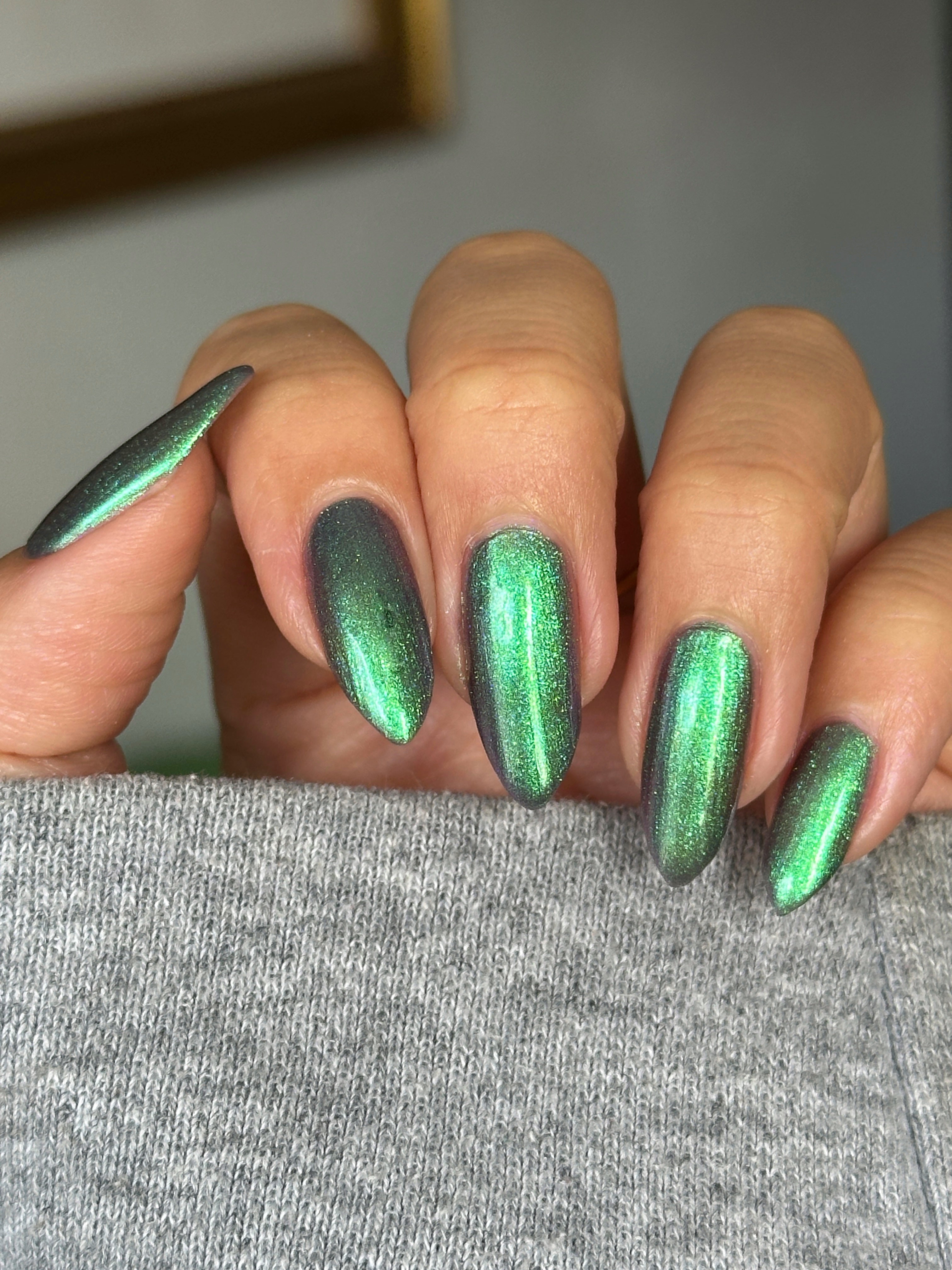 Somebody Sage Me - Gray Nail Polish with Green Shimmer - Ghostly