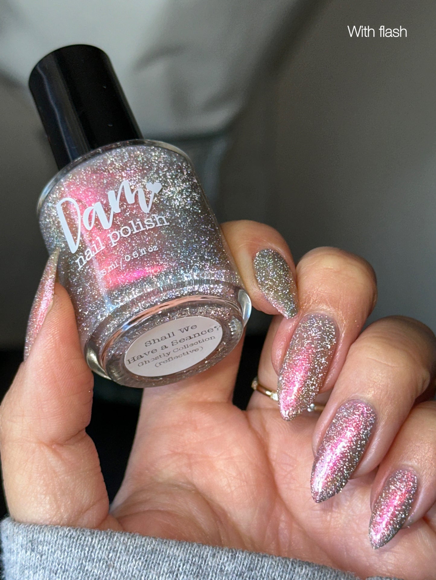 Shall We Have A Seance? - Gray Nail Polish - Reflective Nail Polish - Ghostly Collection - Halloween 2025 - Dam Nail Polish