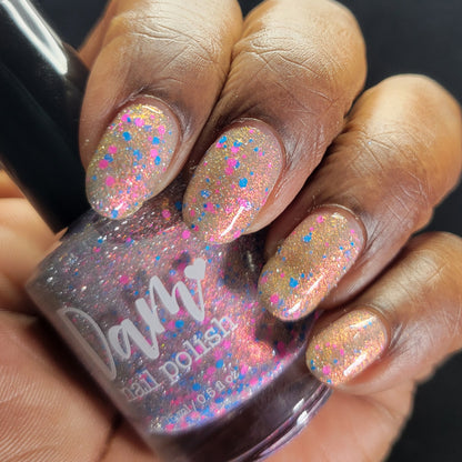 Squid Pro Quo - Pink Silver Nail Polish - Reflective Glitter Nail Polish - Squids Fly High Sibling