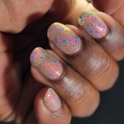 Squid Pro Quo - Pink Silver Nail Polish - Reflective Glitter Nail Polish - Squids Fly High Sibling