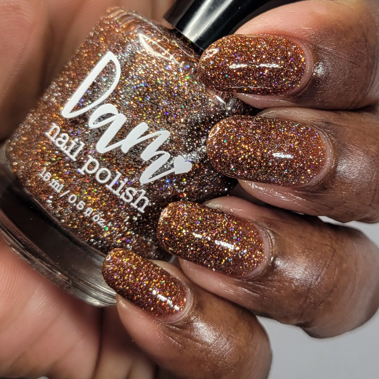 The Stakes Are Deadly - Burnt Orange Reflective Glitter Nail Polish - Bitten Collection - Dam Nail Polish