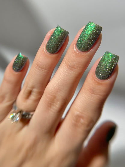 Would a Robot Say Beep Beep? - Green Nail Polish - Reflective Nail Polish - Shimmer Nail Polish - I'm Not a Robot Series