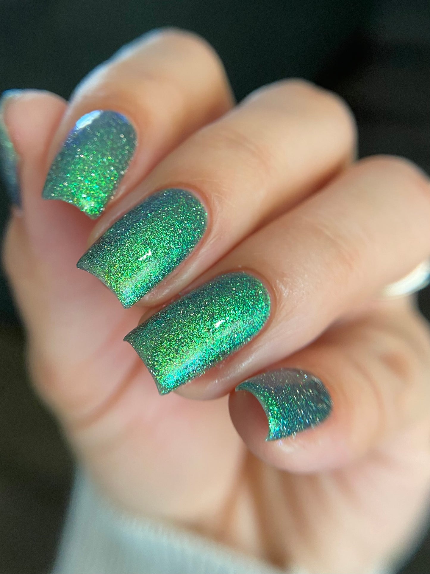 Would a Robot Say Beep Beep? - Green Nail Polish - Reflective Nail Polish - Shimmer Nail Polish - I'm Not a Robot Series