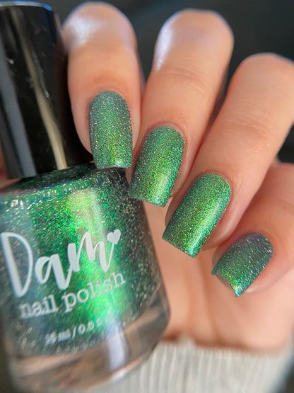 Would a Robot Say Beep Beep? - Green Nail Polish - Reflective Nail Polish - Shimmer Nail Polish - I'm Not a Robot Series