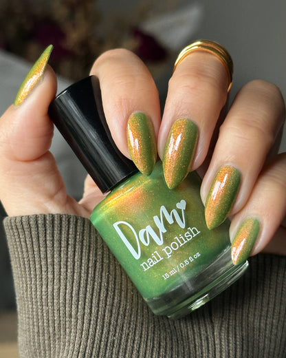 Whatever This Is, Yes. - Green Shimmer Nail Polish - Glow in the Dark Nail Polish - Prugly Polish Pals Facebook Group Custom 2025 - Dam Nail Polish