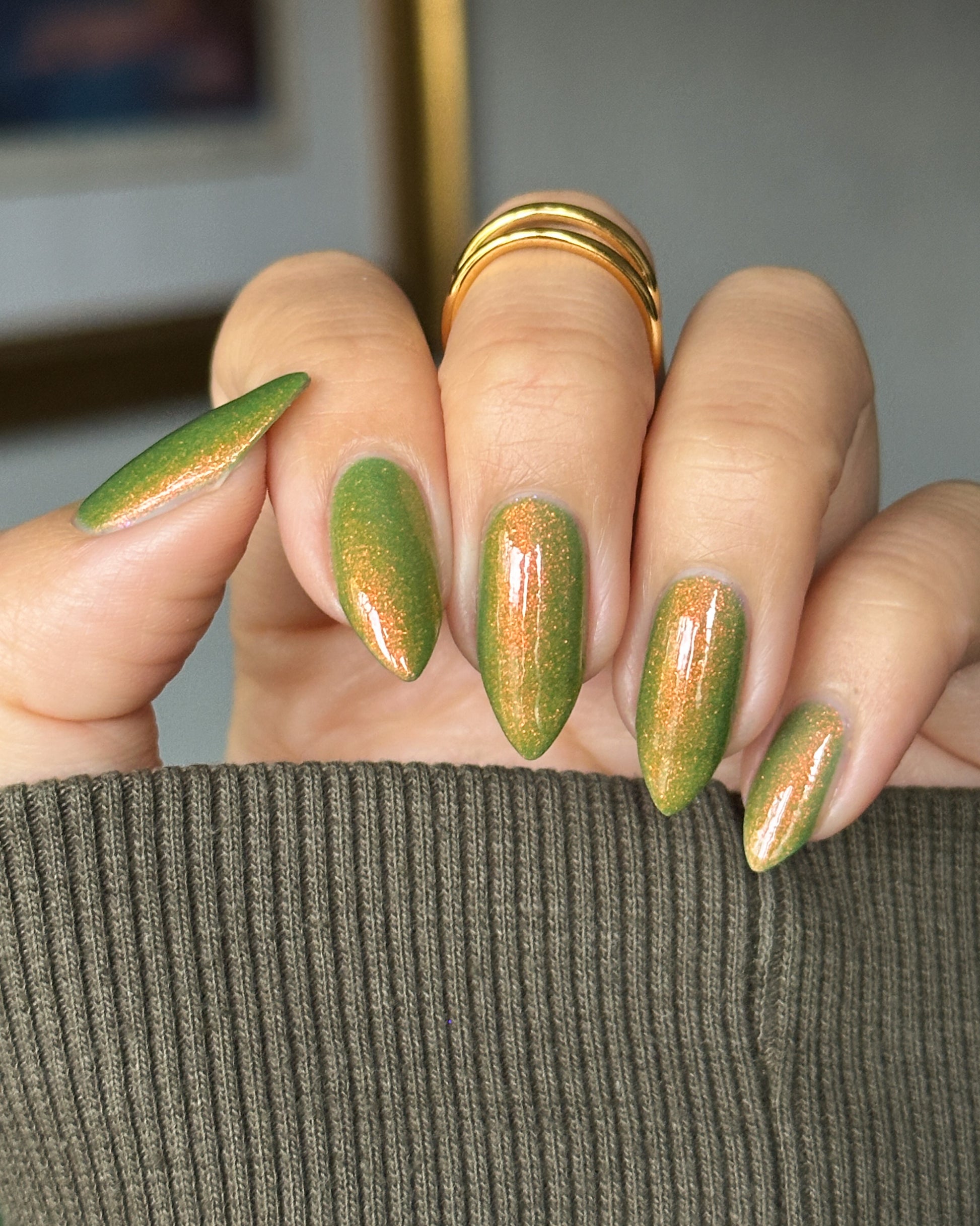 Whatever This Is, Yes. - Green Shimmer Nail Polish - Glow in the Dark Nail Polish - Prugly Polish Pals Facebook Group Custom 2025 - Dam Nail Polish