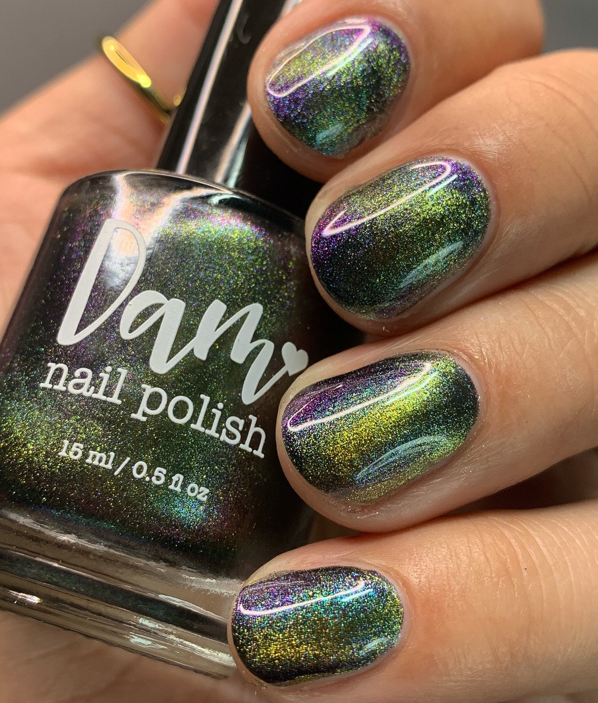 Alternate Adventure - Shifting Multichrome Magnetic Indie Nail Polish - Shifts Green, Blue, and Purple - Into the Multiverse Collection - Dam Nail Polish