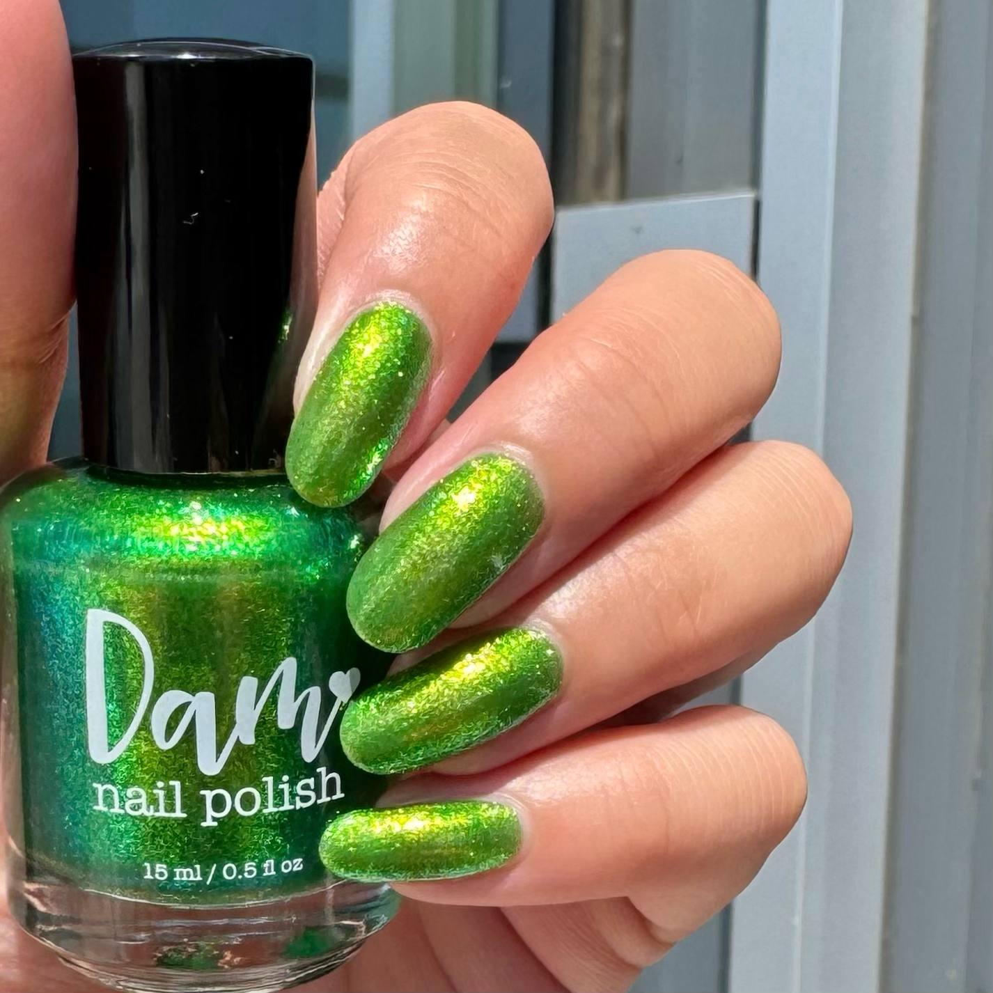 Maps - Lime Green Shimmer Nail Polish - Bonus Track Collection - Dam Nail Polish