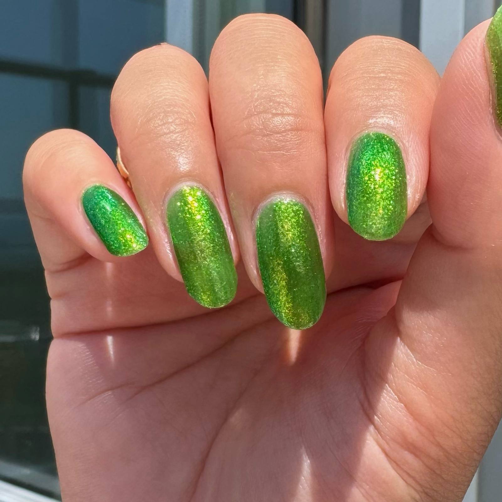 Maps - Lime Green Shimmer Nail Polish - Bonus Track Collection - Dam Nail Polish