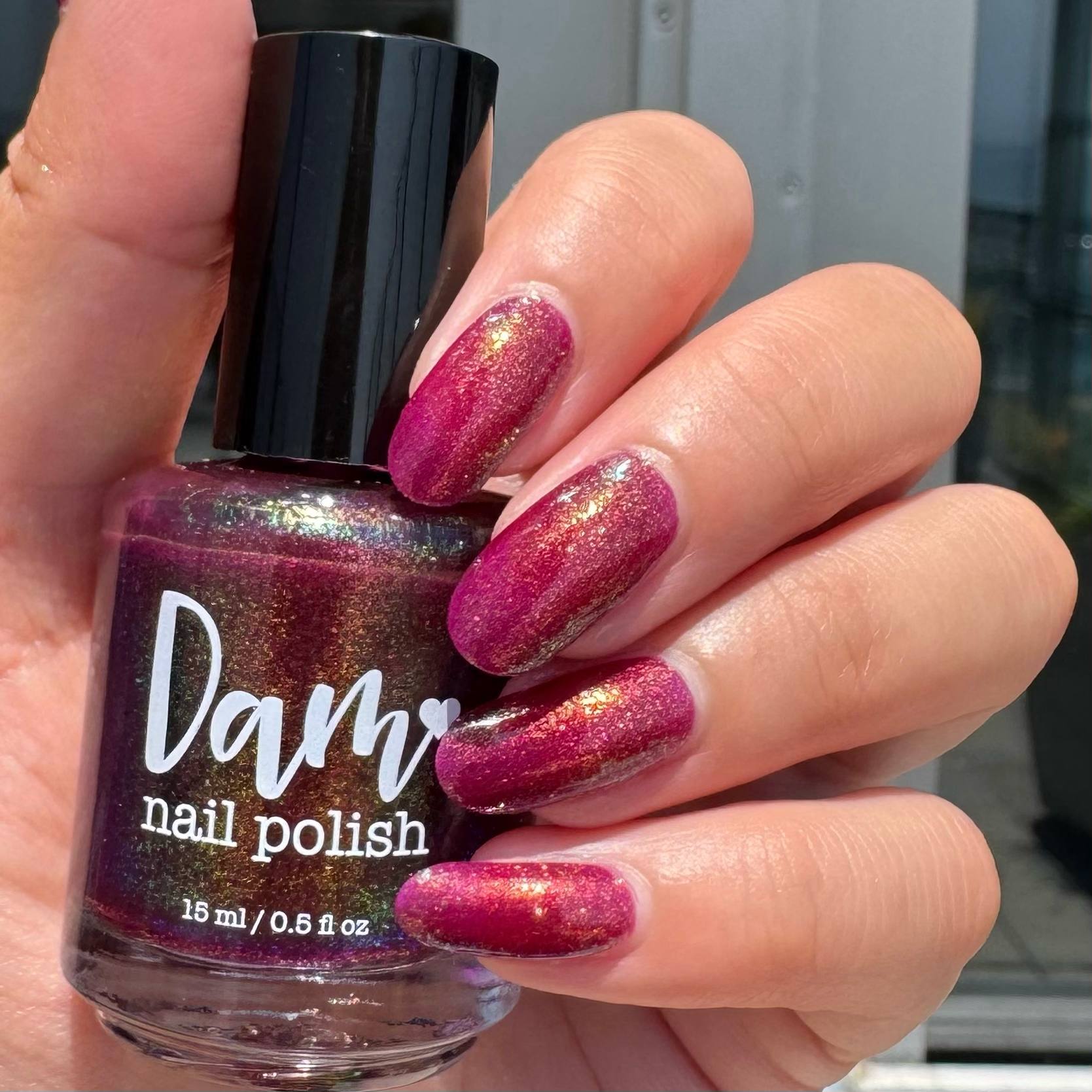 Should I Stay - Deep Fucshia Shimmer Nail Polish - Bonus Track Collection - Dam Nail Polish