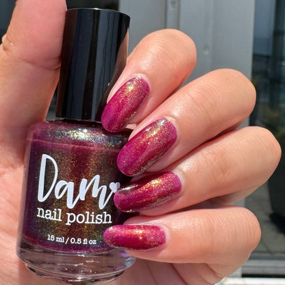 Should I Stay - Deep Fucshia Shimmer Nail Polish - Bonus Track Collection - Dam Nail Polish