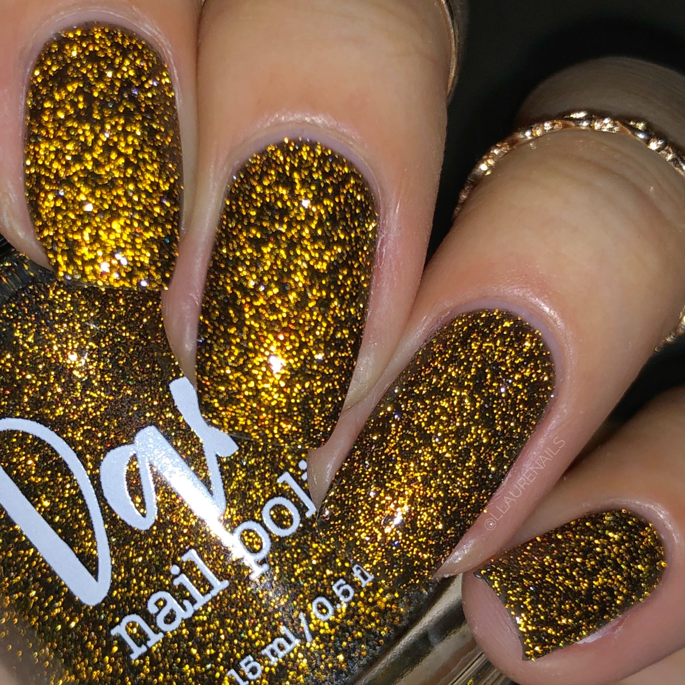 Champagne Sparkle - Black Reflective Glitter Nail Polish - Nostalgia Trends Custom - 1920s Fashion Themed - Dam Nail Polish