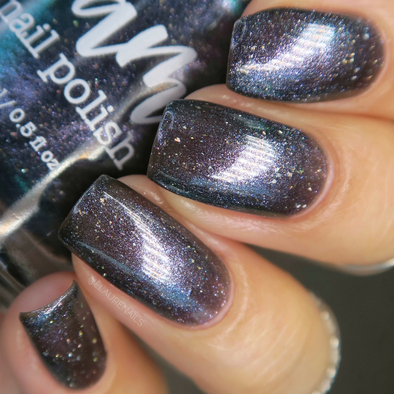 Chuck - Black Shimmer Nail Polish - Survivor Series - Dam Nail Polish