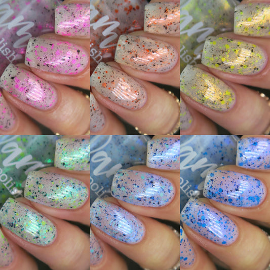 PRE ORDER: Stormy Siblings Collection - White Crelly - Glitter Nail Polish - Ships in Up to 5 Weeks