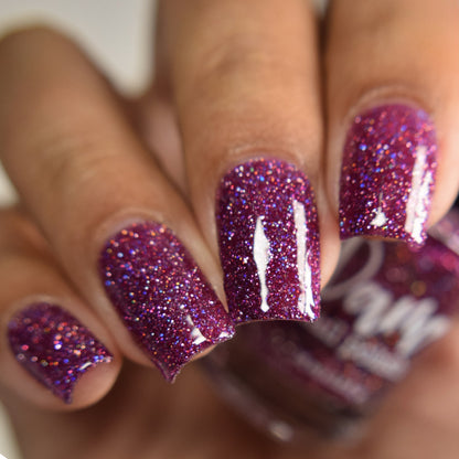 Heartless - Purple Maroon Reflective Glitter Nail Polish - Bitten Collection