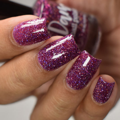Heartless - Purple Maroon Reflective Glitter Nail Polish - Bitten Collection
