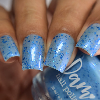 Blueberry Sanctuary - Light Blue Crelly - Glitter Nail Polish - Shimmer Nail Polish - Sweet Sips Collection - Dam Nail Polish