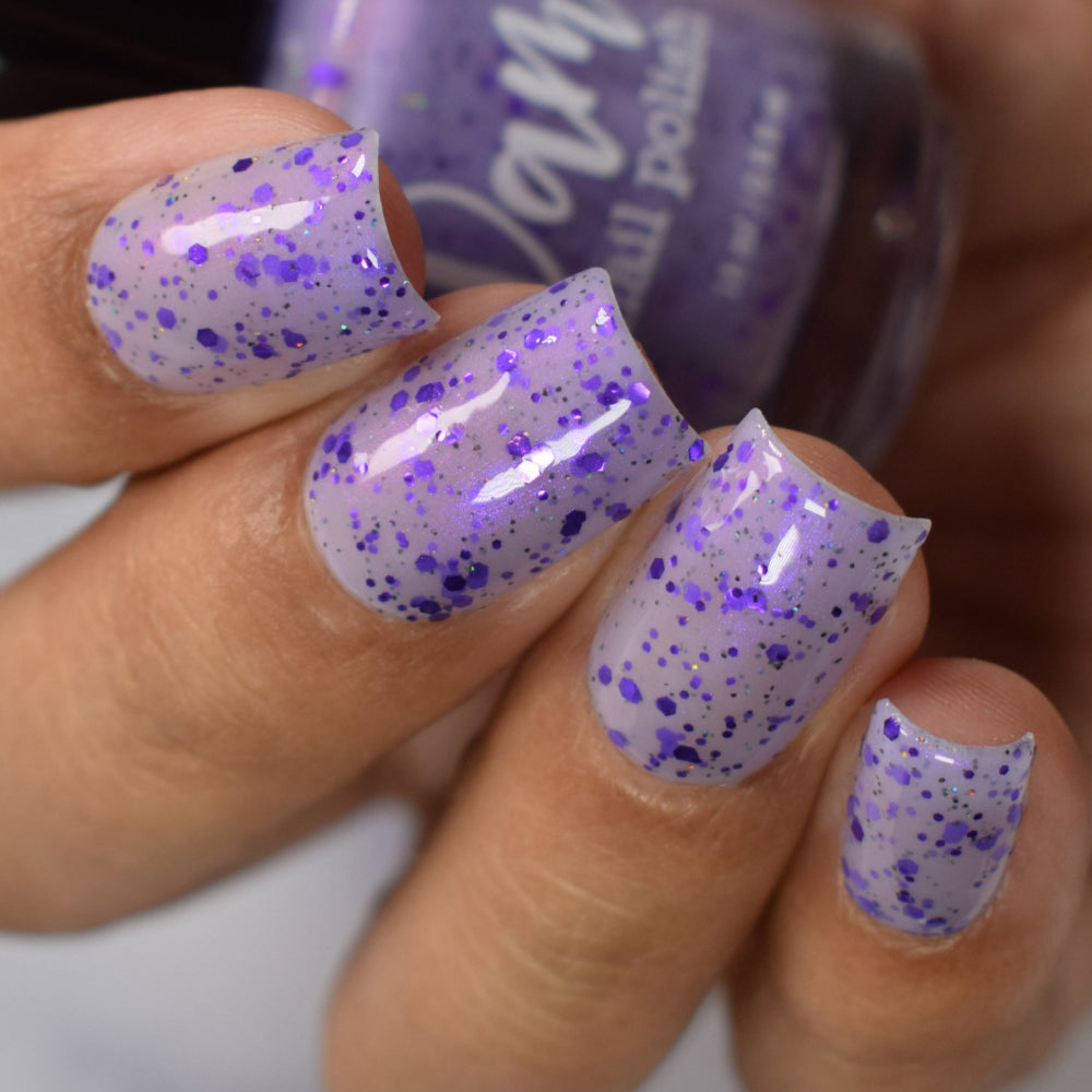 Taro Tea Wannabe - Light Purple Crelly - Glitter Nail Polish - Shimmer Nail Polish - Sweet Sips Collection - Dam Nail Polish
