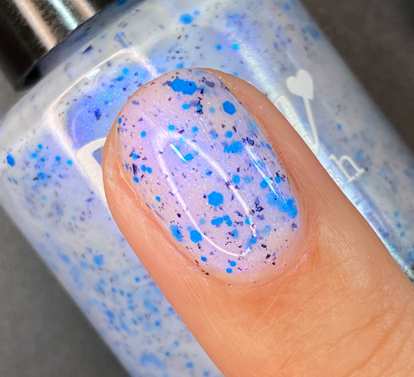 Flashing Flood - White Crelly - Neon Blue Glitter Nail Polish - Shimmer Nail Polish - Stormy Siblings Collection