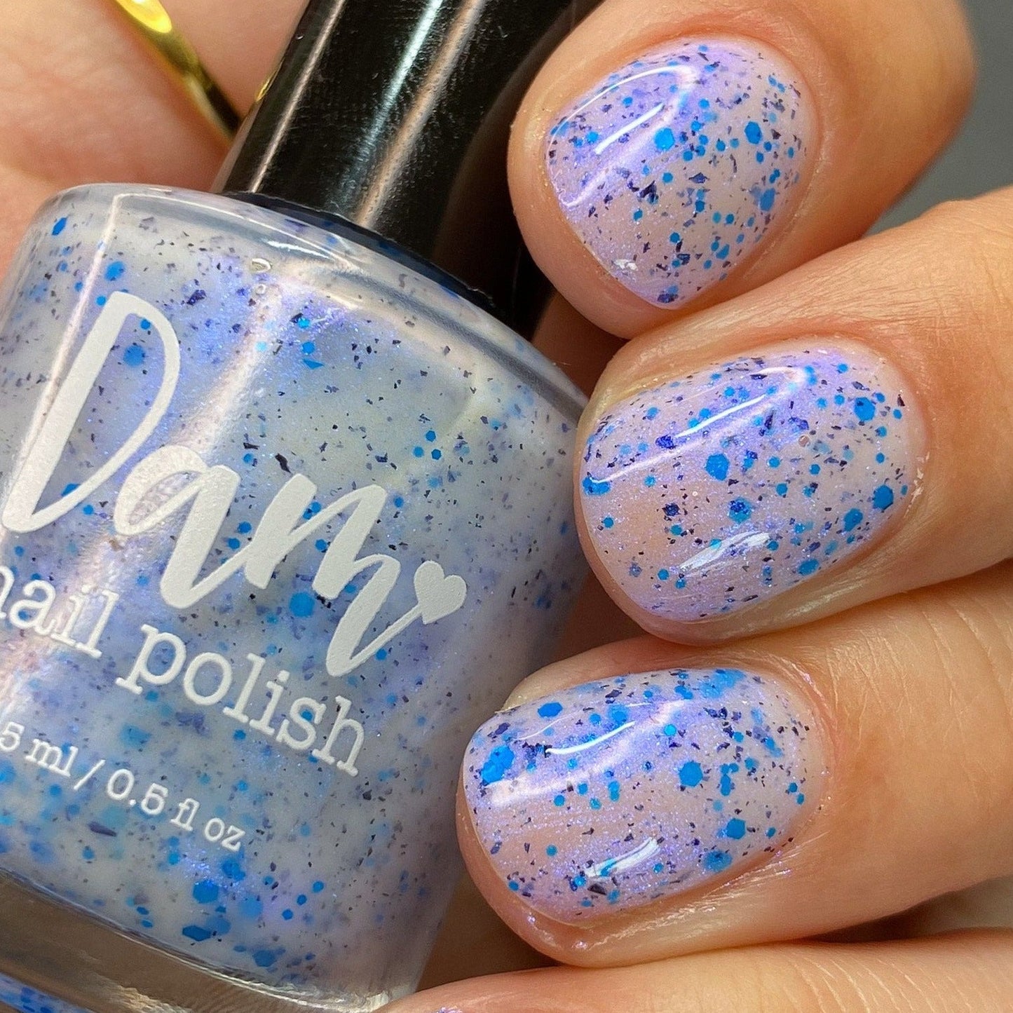 Flashing Flood - White Crelly - Neon Blue Glitter Nail Polish - Shimmer Nail Polish - Stormy Siblings Collection