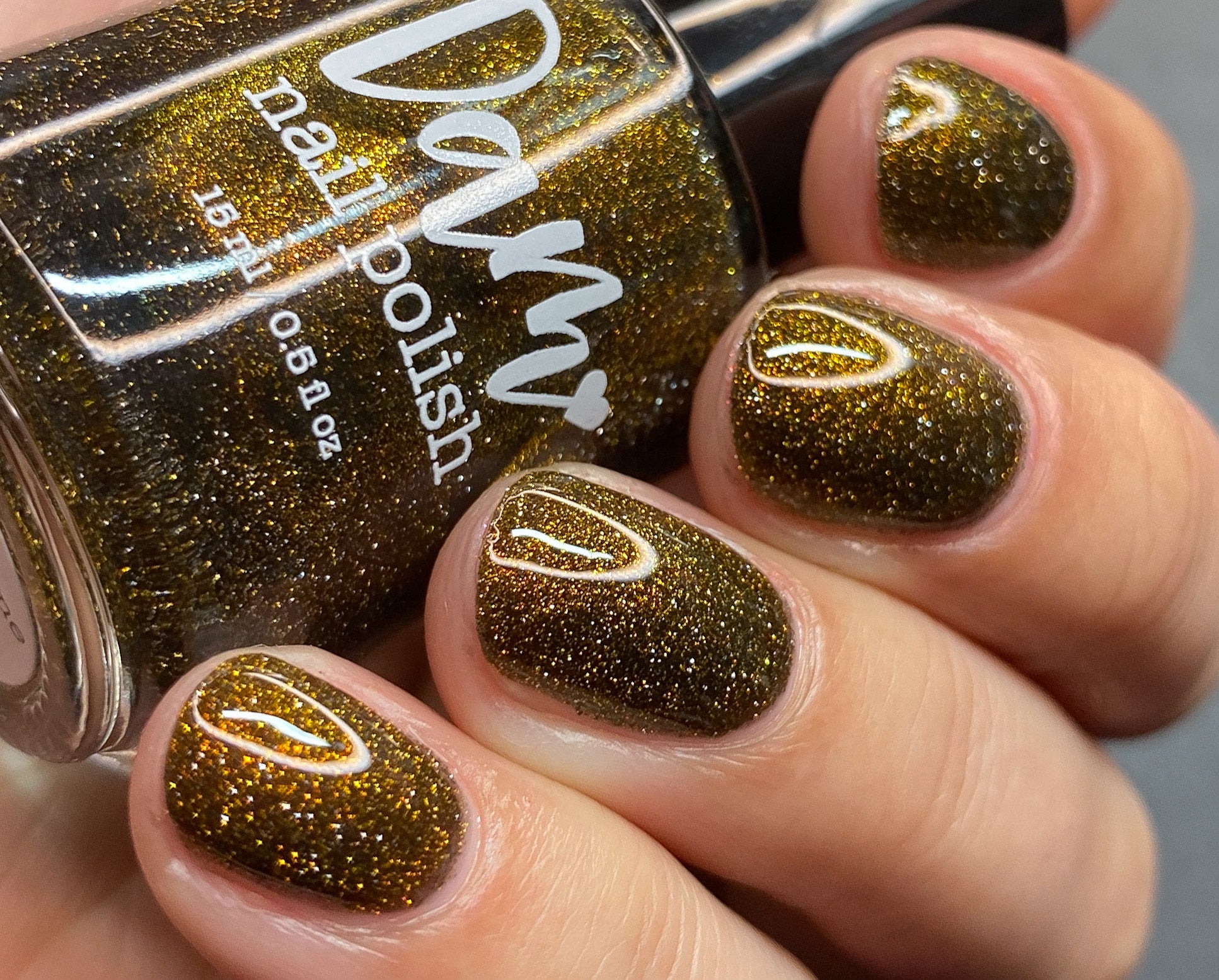 Champagne Sparkle - Black Reflective Glitter Nail Polish - Nostalgia Trends Custom - 1920s Fashion Themed - Dam Nail Polish