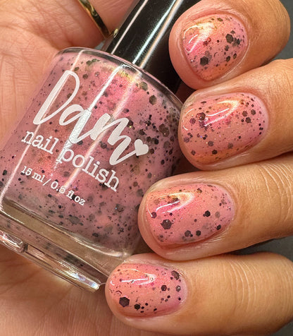 Love Boba Berry Much - Pink Crelly Nail Polish - Boba Collection - Dam Nail Polish