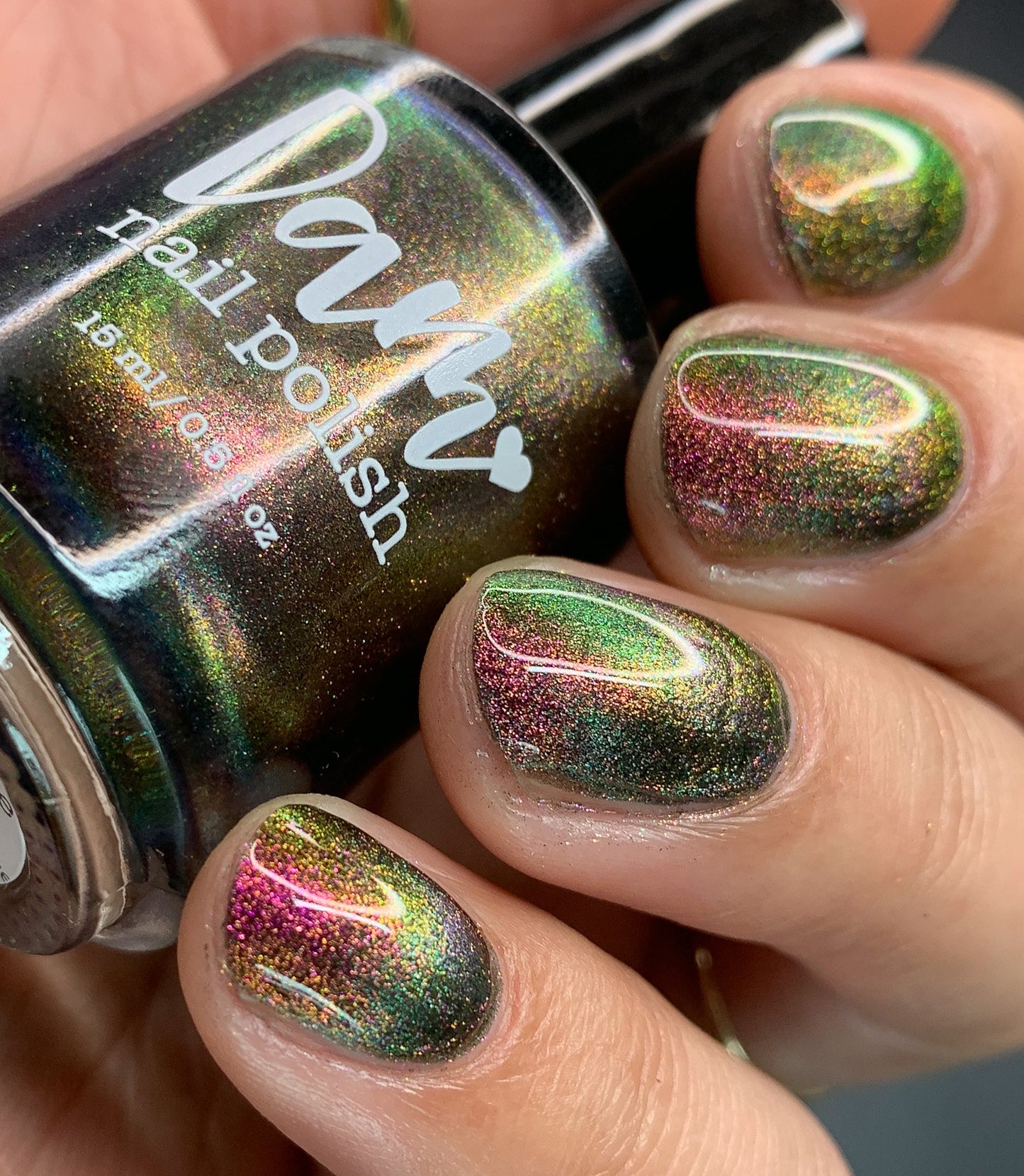Omniverse Odyssey - Shifting Multichrome Magnetic Nail Polish - Shifts Pink, Bronze, and Green - Into the Multiverse Collection - Dam Nail Polish