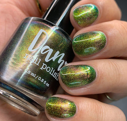 Parallel Possibilities - Shifting Multichrome Magnetic Nail Polish - Shifts Gold, Green, and Blue - Into the Multiverse Collection