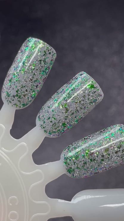 It's Too Peopley Out There  - Green Nail Polish - Reflective Nail Polish - Flakies Nail Polish - Home Sweet Home Series