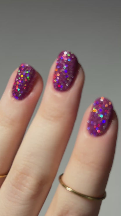 Love at First Bite - Purple Nail Polish - Reflective Glitter Nail Polish - Bitten Collection