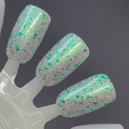 Candy Wrapper’s Delight - Green Silver Nail Polish - Reflective Glitter Nail Polish - Sugar Rush Collection