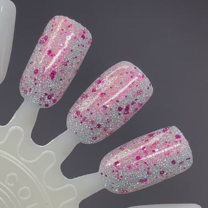 Jelly Bean Around the World - Pink Silver Nail Polish - Reflective Glitter Nail Polish - Sugar Rush Collection