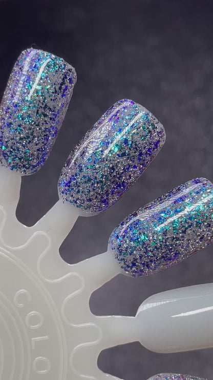 JOMO: Joy of Missing Out - Blue Nail Polish - Reflective Nail Polish - Flakies Nail Polish - Home Sweet Home Series