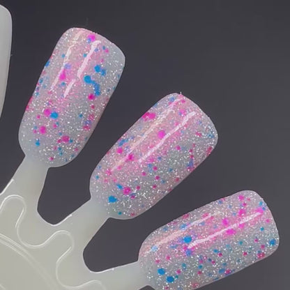 Squid Pro Quo - Pink Silver Nail Polish - Reflective Glitter Nail Polish - Squids Fly High Sibling