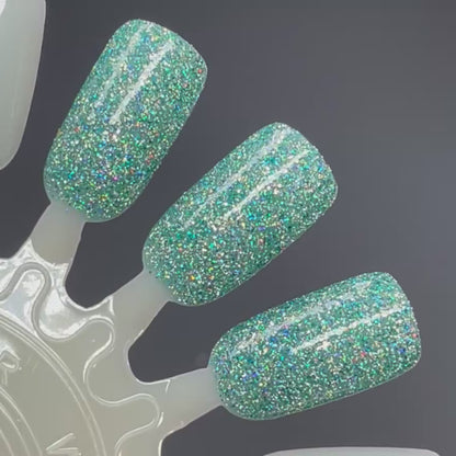Undying Devotion - Green Nail Polish - Reflective Glitter Nail Polish - Bitten Collection
