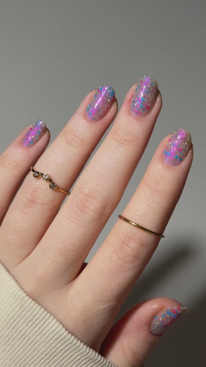 Just Squidding Around - Purple Silver Nail Polish - Reflective Glitter Nail Polish - Squids Fly High Sibling