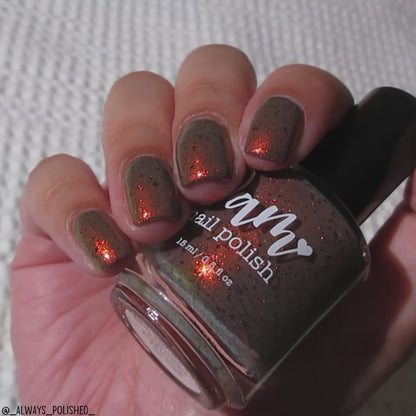 COMING SOON 10/9: Boo-kworm - Gray Nail Polish - Shimmer Nail Polish - Crelly Nail Polish - Falloween Polish Lovers Facebook Group Exclusive 2026
