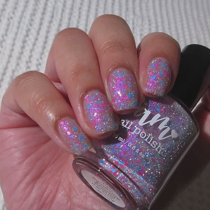 Just Squidding Around - Purple Silver Nail Polish - Reflective Glitter Nail Polish - Squids Fly High Sibling