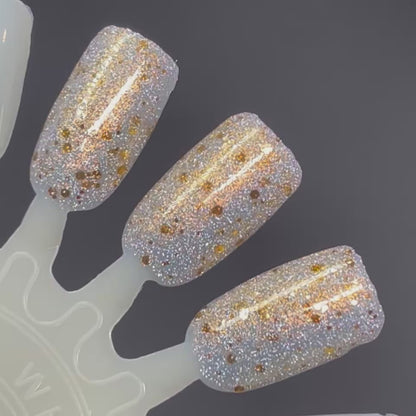 Caramel Apple Bottom Jeans - Gold Silver Nail Polish - Reflective Glitter Nail Polish - Sugar Rush Collection