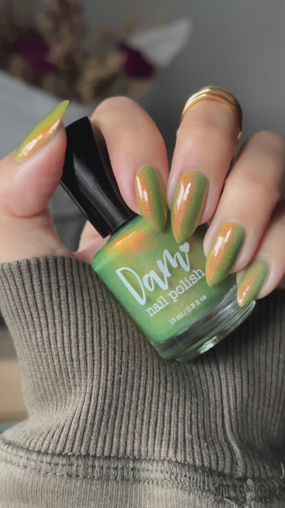 Whatever This Is, Yes. - Green Shimmer Nail Polish - Glow in the Dark Nail Polish - Prugly Polish Pals Facebook Group Custom 2025