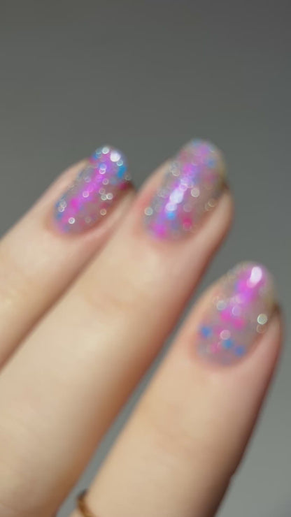 Just Squidding Around - Purple Silver Nail Polish - Reflective Glitter Nail Polish - Squids Fly High Sibling