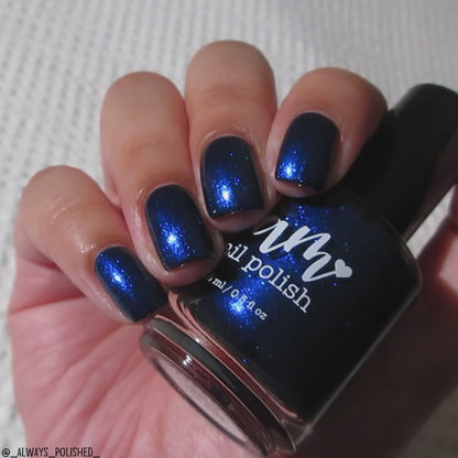 COMING SOON 10/9: Thunderbolt - Black Nail Polish - Shimmer Nail Polish - Polished Jewel Society Facebook Group Exclusive 2026