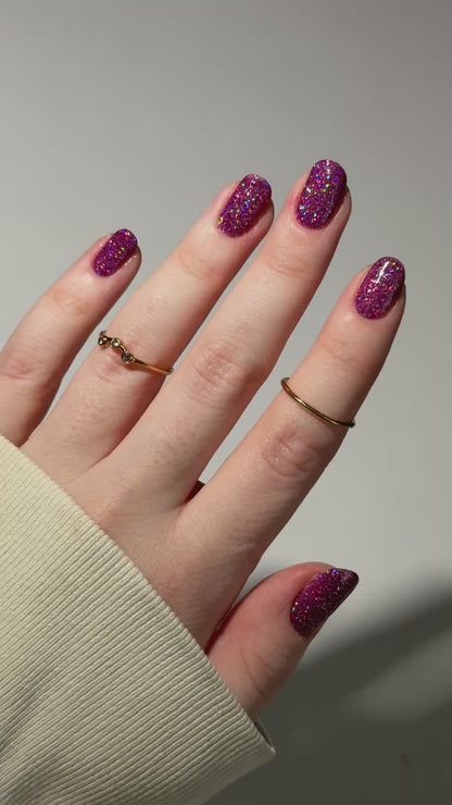 Love at First Bite - Purple Nail Polish - Reflective Glitter Nail Polish - Bitten Collection