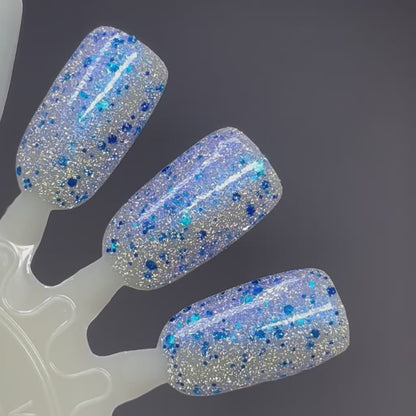 Cotton Candy Shop - Blue Silver Nail Polish - Reflective Glitter Nail Polish - Sugar Rush Collection