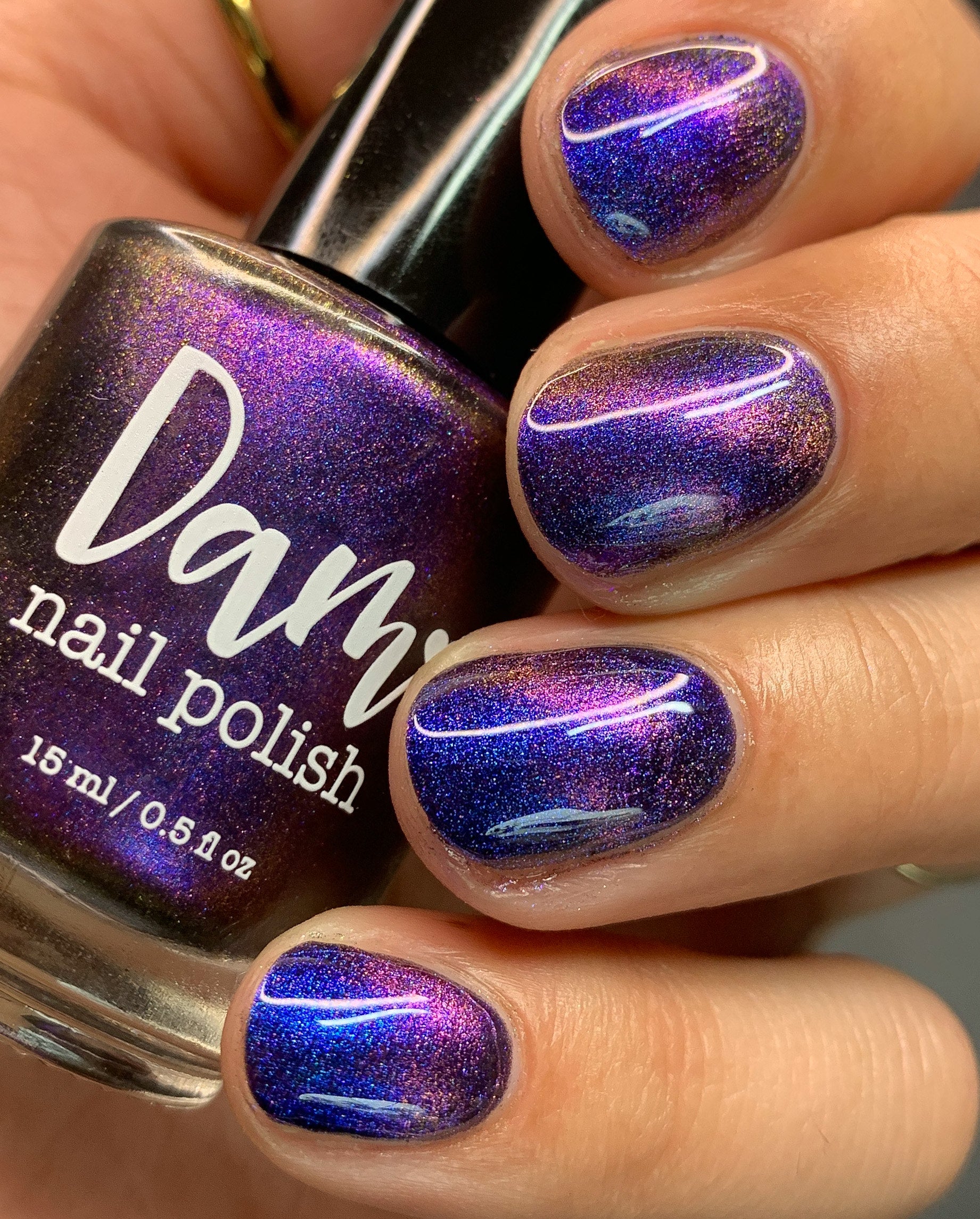 Quantum Quest - Shifting Multichrome Magnetic Nail Polish - Shifts Blue and Purple - Into the Multiverse Collection - Dam Nail Polish