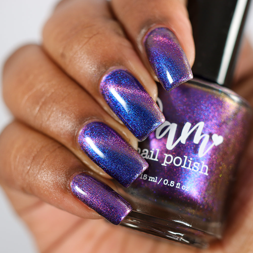 Quantum Quest - Shifting Multichrome Magnetic Nail Polish - Shifts Blue and Purple - Into the Multiverse Collection - Dam Nail Polish