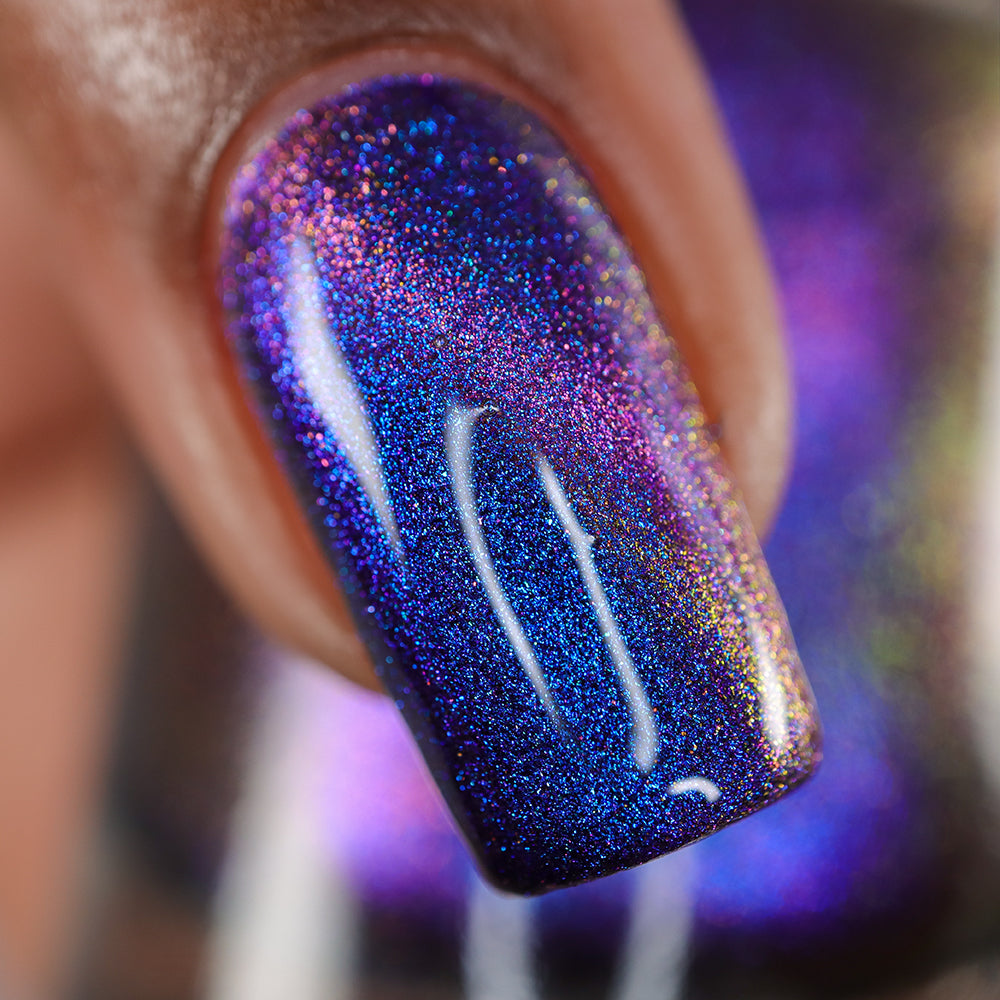 Quantum Quest - Shifting Multichrome Magnetic Nail Polish - Shifts Blue and Purple - Into the Multiverse Collection - Dam Nail Polish