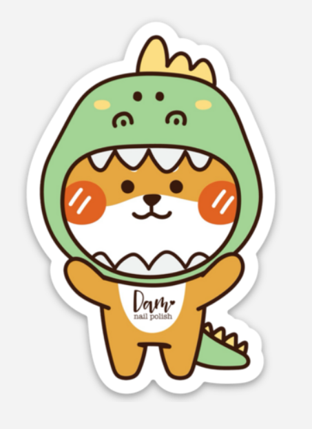 Doggo in a Dino Magnet